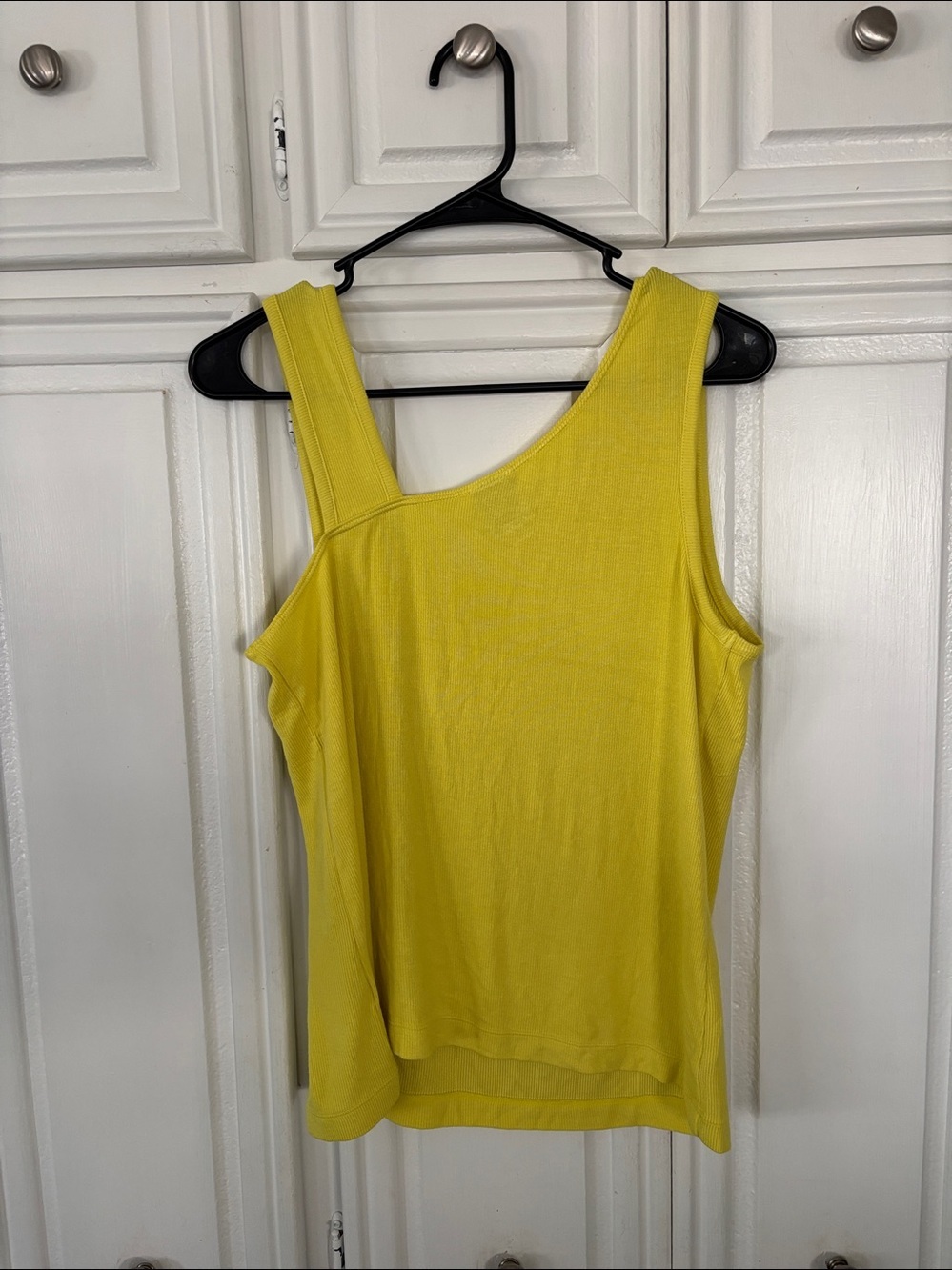 CAbi Lemon Yellow Double-Strap Asymmetric Tank - Picture 4 of 7